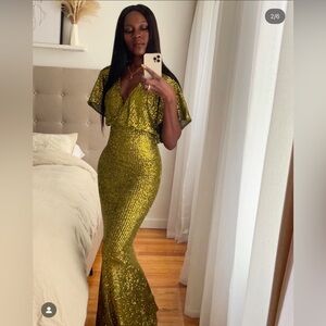 ASOS Gold Sequin Maxi Dress
